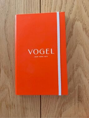NWOT VOGEL Hardcover Notebook in Bright Orange with White Elastic